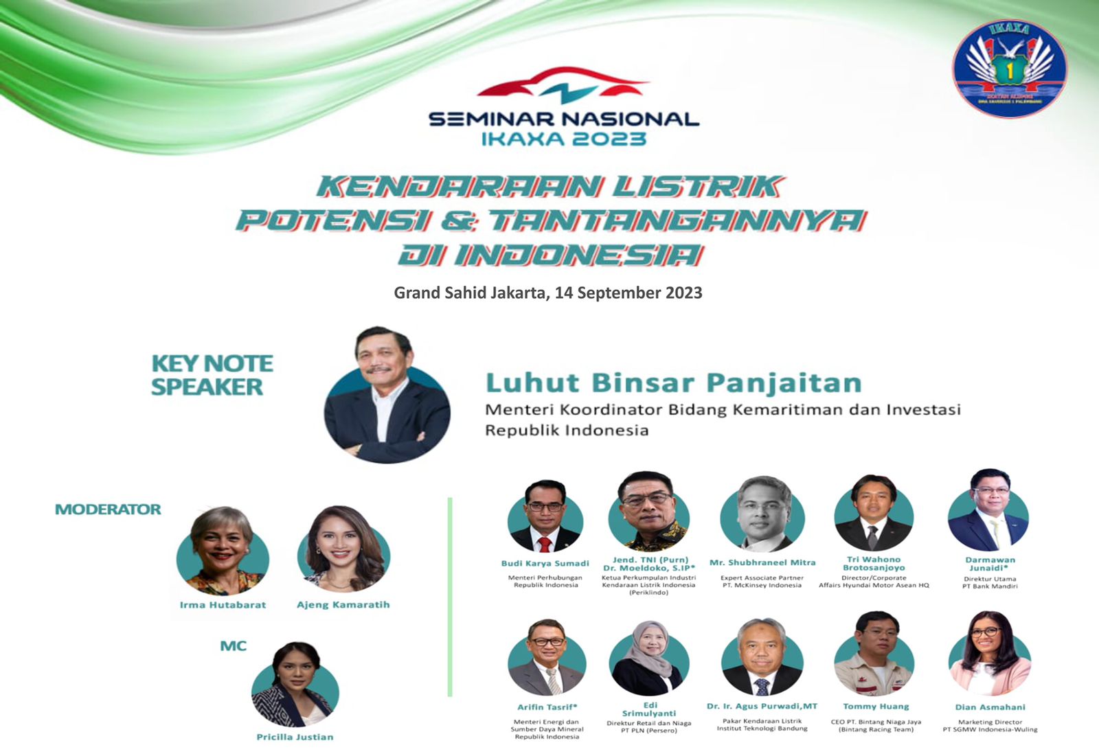 IKAXA Gelar Seminar Nasional Kendaraan Listrik, Menko Luhut Siap Hadir